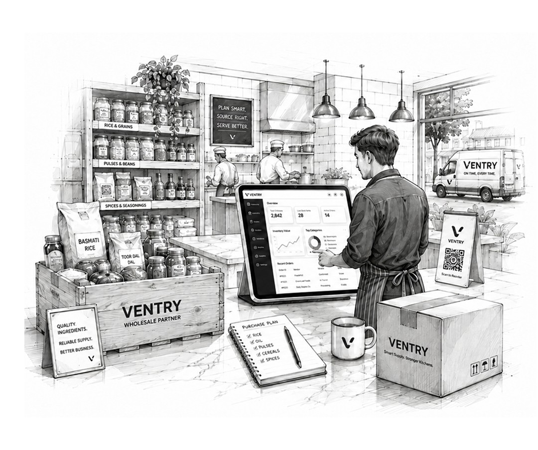 Ventry omnichannel restaurant operations and inventory management system
